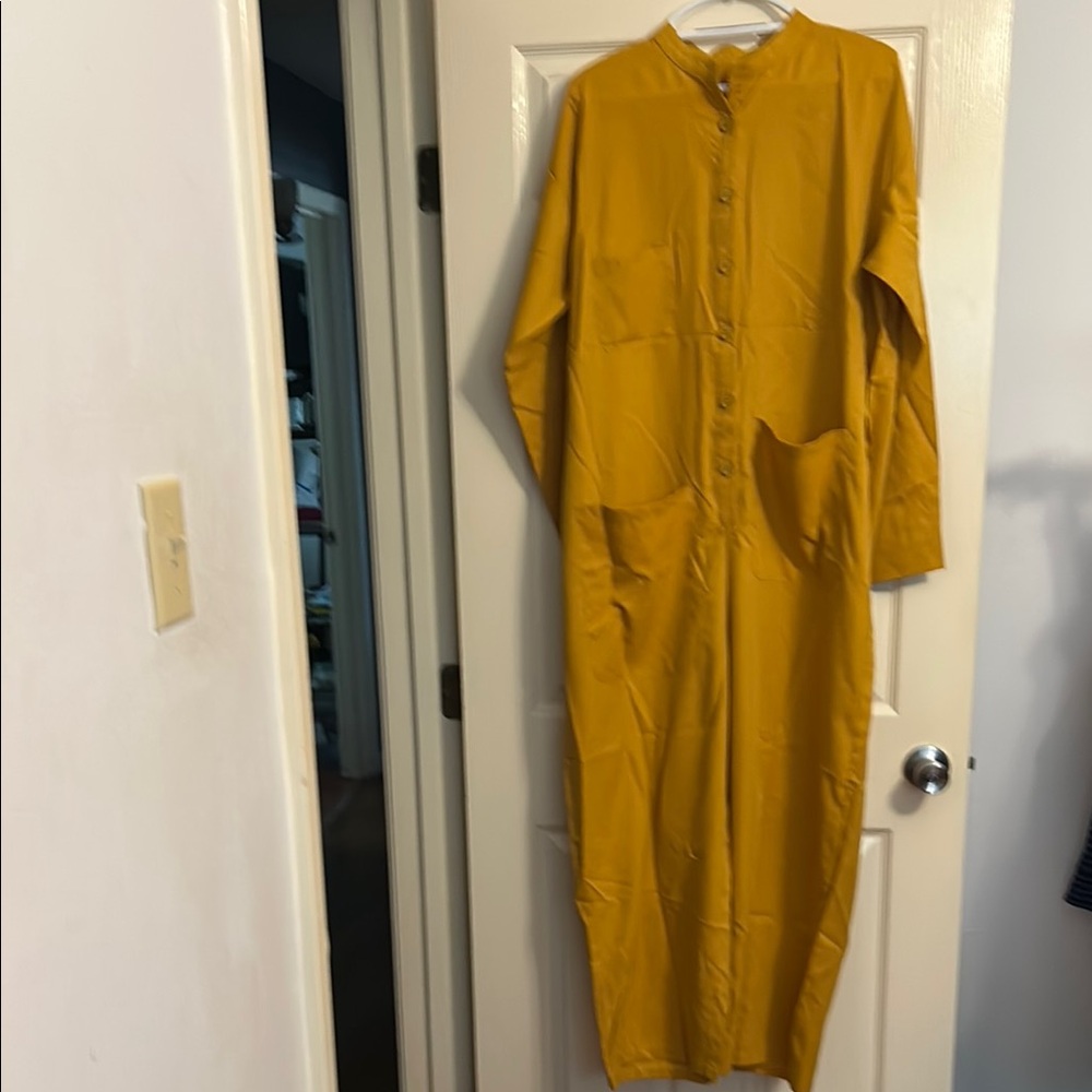 Madepants  Mustard Button Up Jumpsuit